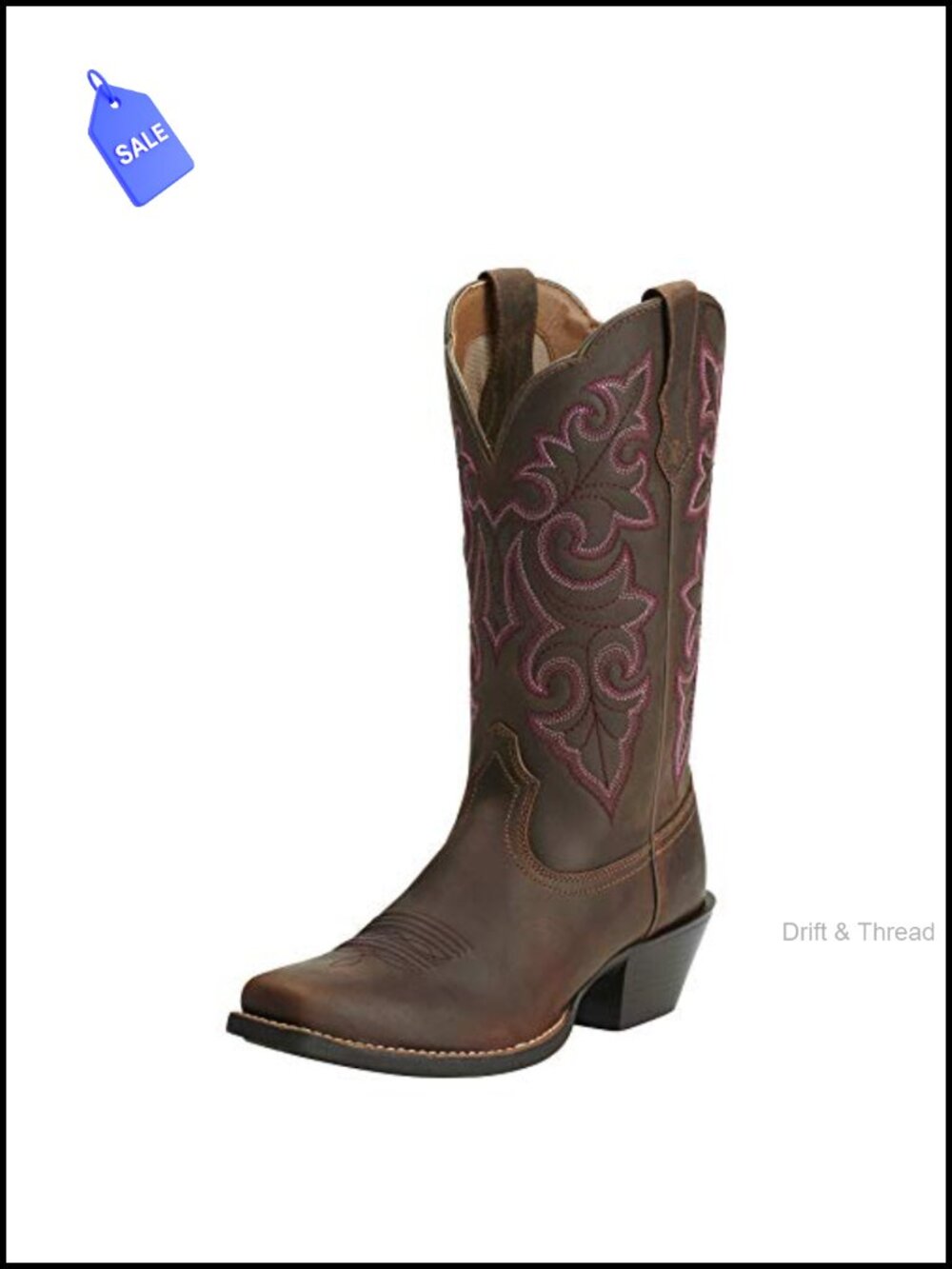Women's Square Toe Western Cowgirl Boots Full-Grain Leather 11in Shaft Pull-On